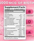 Built Nature Hair Vitamins - Ultra Strength Biotin 5000 Mcg With Vitamins C, E, D & B12 - Supports Hair Growth, Strength & Health - Vegetarian, Non-Gmo, Gluten-Free Gummy Supplement - Biotin For Women, 60 Gummies