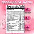 Built Nature Hair Vitamins - Ultra Strength Biotin 5000 Mcg With Vitamins C, E, D & B12 - Supports Hair Growth, Strength & Health - Vegetarian, Non-Gmo, Gluten-Free Gummy Supplement - Biotin For Women, 60 Gummies