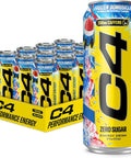 C4 Performance Energy Drink Cosmic Rainbow, Zero Sugar Carbonated Preworkout Energy, 200mg Caffeine with Beta Alanine, 16 Fl Oz (12 Pack), Packaging May Vary