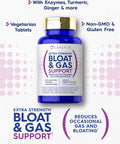 Carlyle Bloat & Gas Support for Men & Women | 120 Tablets | Extra Strength Pills | Supplement with Enzymes Turmeric Ginger & More | Non-GMO & Vegetarian Formula