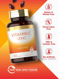 Carlyle Vitamin C With Zinc 250 Softgels Bioavailable Ascorbic Acid Zinc Oxide Non-Gmo And Gluten Supplement
