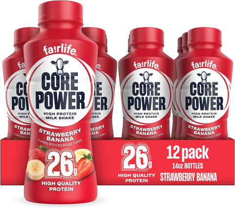 Core Power Protein Shake, Chocolate, 26g Bottle, 14oz, 12 Pack