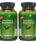 Irwin Naturals Liver Detox & Blood Refresh - 60 Liquid Soft-Gels Pack Of 2 - Liver & Antioxidant Support - 60 Total Servings