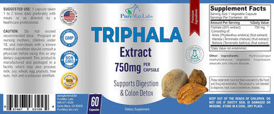 YUMMYVITE Triphala Capsules - Combination Of Amla, Harada (Haritaki) & Bahera (Bibhitaki) - Digestion & Colon Support, Immune System Support - 60 Capsules
