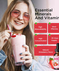 Liquid Iron Supplement For Women Men & Kids Multivitamin Iron Drops With Folate, Vitamin C, B6, B12, Zinc For Anemia, Iron Deficiency, Blood Builder, Energy - Natural Strawberry Flavor, Vegan 4 Fl Oz