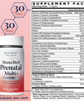 Best Nest Wellness Mama Bird Prenatal Vitamin: Vegan Prenatal Vitamins for Women w/Methylfolate (Folic Acid) w/Organic Herbal Blend Prenatal Vitamins for Women B12 Choline Once Daily 30 Count