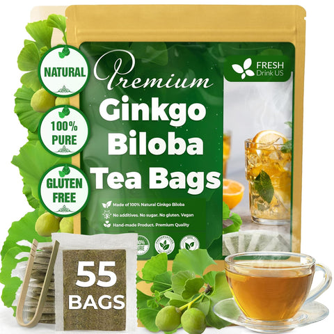 FreshDrinkUS, Premium 50 Mulberry Leaf Tea Bags, 100% Natural & Pure from Mulberry Leaves. Herbal Tea. Made with Natural Material Tea Bags. No Sugar, No Caffeine, No Gluten, Vegan.