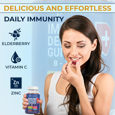 8 In 1 Immune Support Booster Supplement Gummies With Astragalus Root, Vitamin C And Zinc 50Mg, Vitamin D 5000 Iu, Turmeric Curcumin & Ginger, B6, Elderberry (2 Pack) (120 Count)