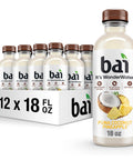 Bai Antioxidant Infused Water Beverage, Molokai Coconut, with Vitamin C and No Artificial Sweeteners, 18 Fluid Ounce Bottle, 12 Pack