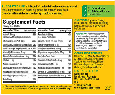 Nature Made Multivitamin Complete with Iron 130 Tablets