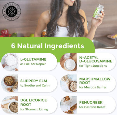 Intestinal Fortitude Glr-6 - Gut Lining Repair Supplement For Gut Health - Leaky Gut Repair With L-Glutamine, Slippery Elm, Dgl Licorice Root, Marshmallow Root, Fenugreek - Ibs, Ibd, Gerd - Vegan