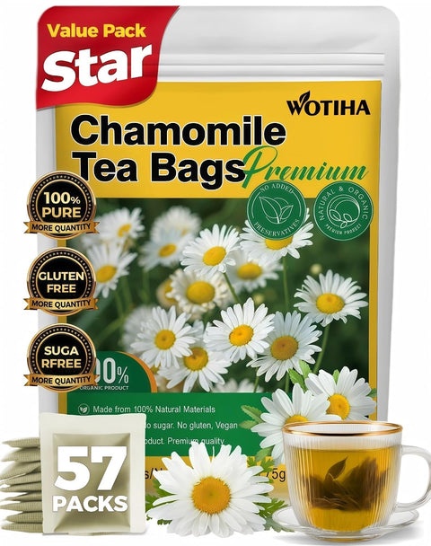WOTIHA 50 Count Premium White Mulberry Leaf Tea Bags - 100% Natural & Pure, Improves Digestion, Supports Wellness, Slightly Sweet & Refreshing,Non-GMO Caffeine-Free, Additive-Free, Sugar-Free, Vegan