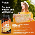 New Leaf Vitamin B12 High Strength Tablets - 1000Mcg Vegan B12 Vitamin Methylcobalamin Supplement Contributes To The Reduction Of Tiredness And Fatigue & Immune Energy Support Made In The Uk (4 Month Supply)
