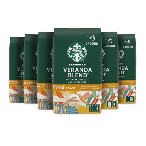 Starbucks Ground Coffee, Starbucks Blonde Roast Hot or Iced Coffee, Veranda Blend, 28 oz