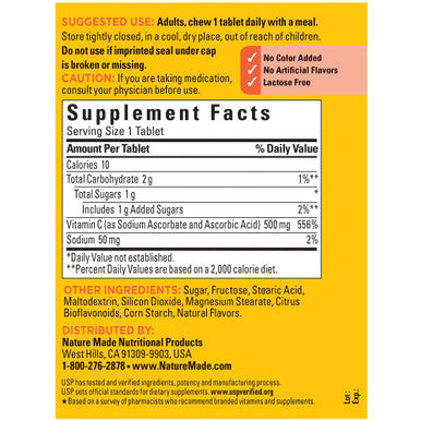 Nature Made Chewable Vitamin C 500 Mg Tablets 150 Count Value Size To Help Support The Immune System