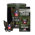Black Rifle Coffee Company Just Black Bundle Medium Roast 12 Oz Bag Ground Coffee Collectible Tin And Pvc Patch