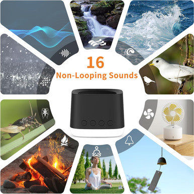 Homebest Portable Sound MachineMini Travel White Noise Machine For Sleeping With Breathing Night Light 16 Soothing Sounds Timer Rechargeable Brown Noise Sound Machine For SleepAdultsOffice Privacy(Black)