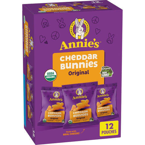 Annie's Organic Friends Bunny Grahams, Chocolate Chip, Chocolate, and Honey Baked Graham Snacks, 11.25 oz