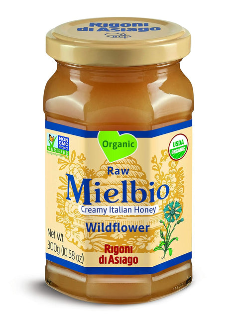 Rigoni Di Asiago Mielbio Italian Raw and Creamy Honey, Orange Blossom, 10.58 Ounce, (Pack of 1)