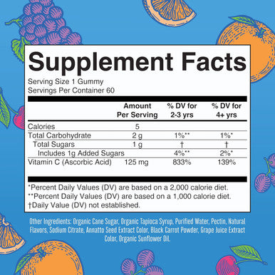 Maryruth Organics Vegan Vitamin C Gummies | 2 Month Supply | Immune Support Supplement | Adults & Kids Vitamin C | Chewable Vitamin C Gummy Vitamins | Non GMO | Pectin Based | 60 Count