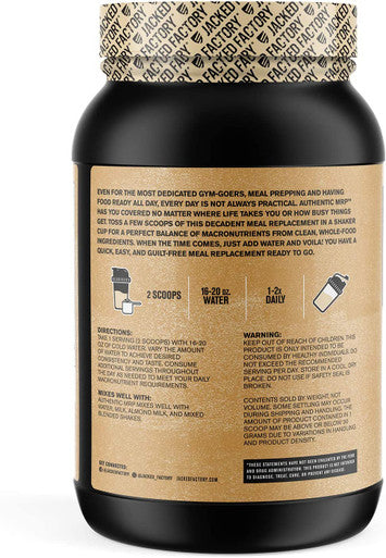 Authentic MRP Meal Replacement Powder Healthy Shake for Lean Muscle Growth w/Grass Fed Whey Protein Isolate Complex Carbohydrates MCT Healthy Fats Whole Food Supplement Oatmeal Choc Chip