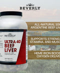Beverly International Ultra 40 Grass Fed Desiccated Beef Liver 500 Tablets Golden era Secret for Boosting Muscle Growth Stamina and Performance Naturally Break Through Those Sticking Points Endurance