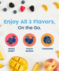 NativePath Native Hydrate Stick Packs with Electrolytes and Amino Acids Variety Pack Mixed Berry Peach Mango Tangerine 30 Servings