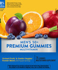 Natures Way Alive! Mens 50+ Premium Gummies, 15 Vitamins and Minerals, Grape, Orange and Cherry Flavored Gummies, 75 Gummies