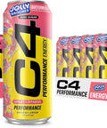 C4 Performance Energy Drink, Cherry Popsicle, Zero Sugar Carbonated Preworkout Energy, 200mg Caffeine with Beta Alanine, 16 Fl Oz (12 Pack)
