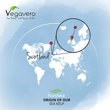Natural Iodine VegaveroÃƒâ€šÃ‚Â® | from Organic Scottish Sea Kelp (PureSeaÃƒâ€šÃ‚Â®) | 180 Capsules | 231 mg Seaweed Powder with 150 mcg Pure Iodine | NO Tablets = NO Additives | Vegan Supplement