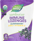 NatureS Way Sambucus Organic Zinc Lozenges Elderberry And Zinc Lozenges With Vitamin C Organic Berry Flavored 24 Lozenges