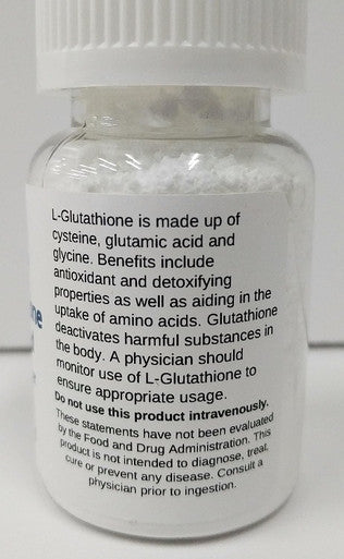Pure L-Glutathione Reduced Pharmaceutical Grade (25 Grams)