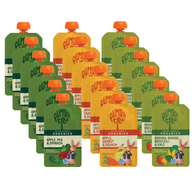Pumpkin Tree Peter Rabbit Organics Organic Raspberry Banana And Blueberry 100% Pure Fruit 4 Oz Pack Of 10