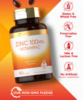 Carlyle Zinc 100Mg With Vitamin C | 180 Softgels | Non-Gmo, Gluten Free Supplement