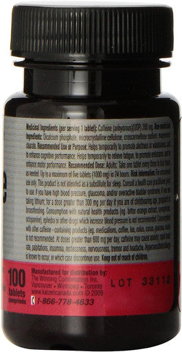 Kaizen Caffeine 100 Count - Packaging May Vary