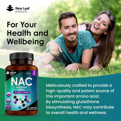 Nac N-Acetyl-Cysteine 600Mg (Per Serving) N-Acetyl Cysteine Nutritional Supplements 120 Nac Tablets - Nac Supplement High Bioavailability Amino Acid - Vegan Friendly - Made In Uk By Leaf