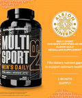 Nutrabio Multisport For Men - Mens Multivitamin - 33 Vitamins, Minerals, Micronutrients - Rich In Antioxidants - Supports Peak Athletic Performance, Energy, Metabolism (120 Vegetable Capsules)