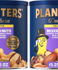 PLANTERS Deluxe Unsalted Mixed Nuts, Plant Based Protein, 15.25 Oz (1 Ct) | Mixed Nuts: Cashews, Almonds, Brazil Nuts, Pistachios, Pecans. Snacks for Adults. Resealable Canister. Party Snack