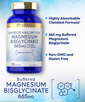 Buffered Magnesium Bisglycinate 665 Mg | 250 Capsules | Chelated Essential Mineral | Non-Gmo And Gluten Free Supplement