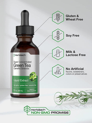 Green Tea Extract | 2 fl oz | Super Concentrated Liquid Supplement | Alcohol Free, Vegetarian, Non-GMO, Gluten Free | by Horbaach