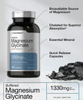 Buffered Magnesium Glycinate | 1330mg | 250 Capsules | with Chelated Minerals | Non-GMO, Gluten Free | by Horbaach