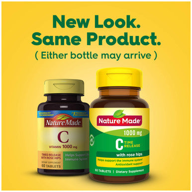 Nature Made Vitamin C 1000 Mg Time Release Tablets With Rose Hips 60 Count To Help Support The Immune System