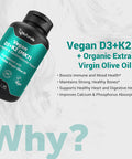 Naturalis Vegan Vitamin D3 + K2 From Algae 5000Iu Vitamin D With 120Mcg Mk7 Vitamin K Vegan Society Certified, Sustainably Sourced, Better Than Animal Derived 60 Veggie Softgels