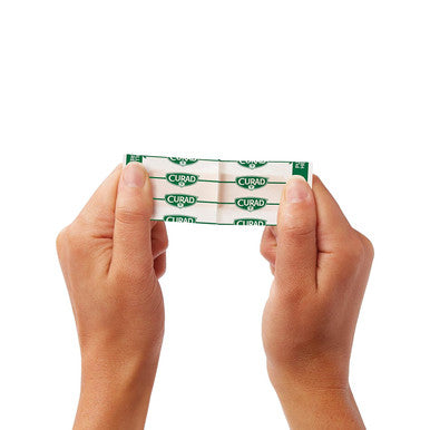 Curad Quick Strip Plastic Sterile Adhesive Bandages with Fast Application 1" x 3" Box of 100