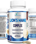 YUMMYVITE Lions Mane Mushroom Complex - Concentrated 4:1 Extract For Brain Health, Supports Focus, Clarity, Memory & Immune System - 60 Capsules
