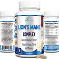 YUMMYVITE Lions Mane Mushroom Complex - Concentrated 4:1 Extract For Brain Health, Supports Focus, Clarity, Memory & Immune System - 60 Capsules