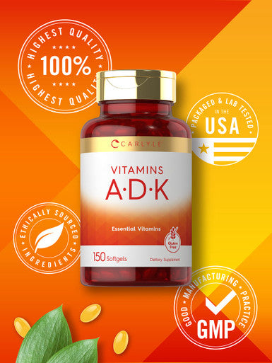 Carlyle Vitamin Adk | 150 Softgels | Non-Gmo, Gluten Free Dietary Supplement