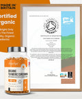 High Strength Turmeric & Black Pepper Capsules 2160Mg, 365 Caps/4 Months, Organic Turmeric Ginger & Black Pepper Capsules, Turmeric Curcumin Capsules (Not Tablets) Vitabright Tumeric Supplement Joints