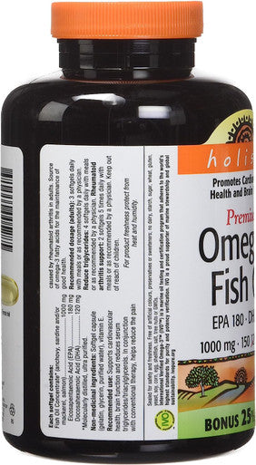 Holista Premium Omega-3 Fish Oil Softgels, 1000mg