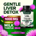 Built Nature Milk Thistle 1000Mg - Liver Detox Supplement With Silymarin Extract & Dandelion Root Gentle Herbal Liver Cleanse For Men & Women - Liver Health Support - Non-Gmo - 120 Veggie Capsules